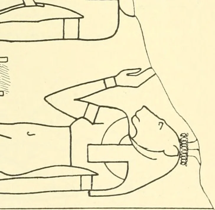 An illustration from Catalogue des monuments et inscriptions de l'Égypte antique / publié sous les auspices de S.A. Abbas II Helmi par la direction générale du Service des antiquités [de l'Égypte] ; par J. de Morgan, U. Bouriant, G. Legrain, G. Jéquier, A. Barsanti, 1894, leaf 245