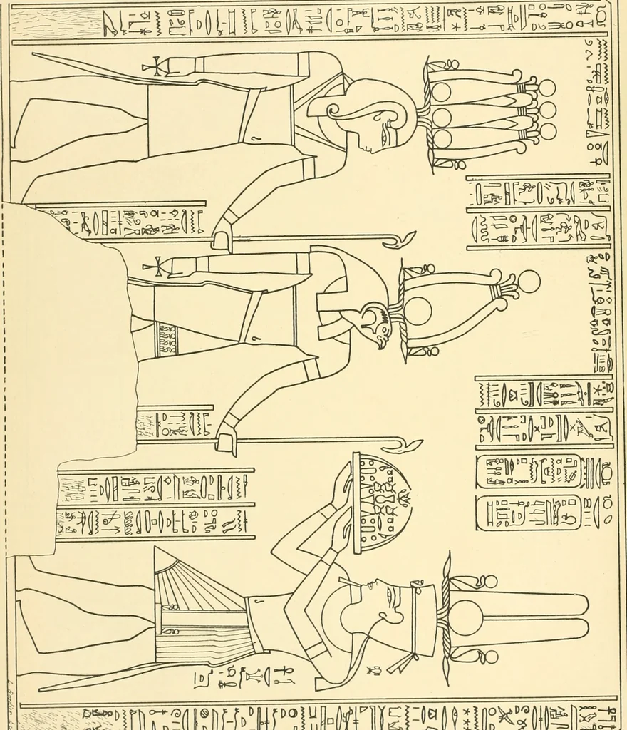 An illustration from Catalogue des monuments et inscriptions de l'Égypte antique / publié sous les auspices de S.A. Abbas II Helmi par la direction générale du Service des antiquités [de l'Égypte] ; par J. de Morgan, U. Bouriant, G. Legrain, G. Jéquier, A. Barsanti, 1894, leaf 25
