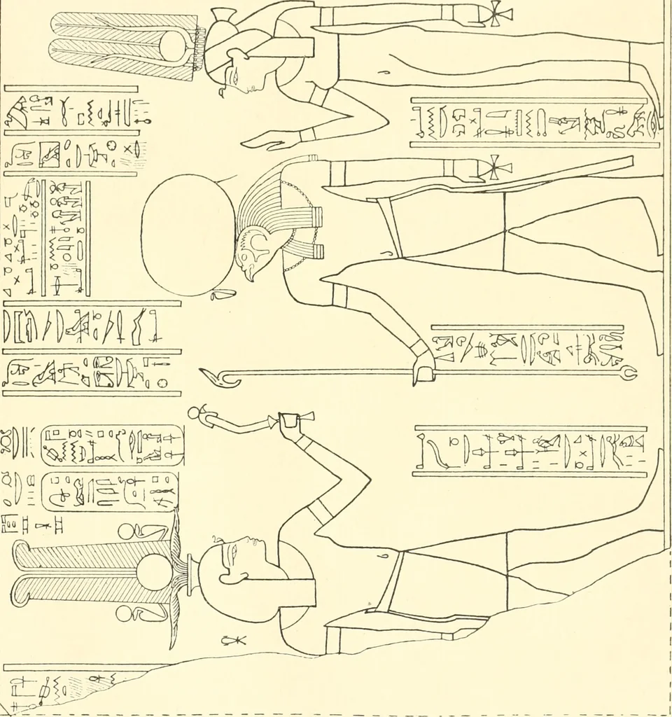 An illustration from Catalogue des monuments et inscriptions de l'Égypte antique / publié sous les auspices de S.A. Abbas II Helmi par la direction générale du Service des antiquités [de l'Égypte] ; par J. de Morgan, U. Bouriant, G. Legrain, G. Jéquier, A. Barsanti, 1894, leaf 254