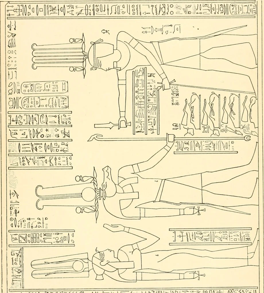 An illustration from Catalogue des monuments et inscriptions de l'Égypte antique / publié sous les auspices de S.A. Abbas II Helmi par la direction générale du Service des antiquités [de l'Égypte] ; par J. de Morgan, U. Bouriant, G. Legrain, G. Jéquier, A. Barsanti, 1894, leaf 26