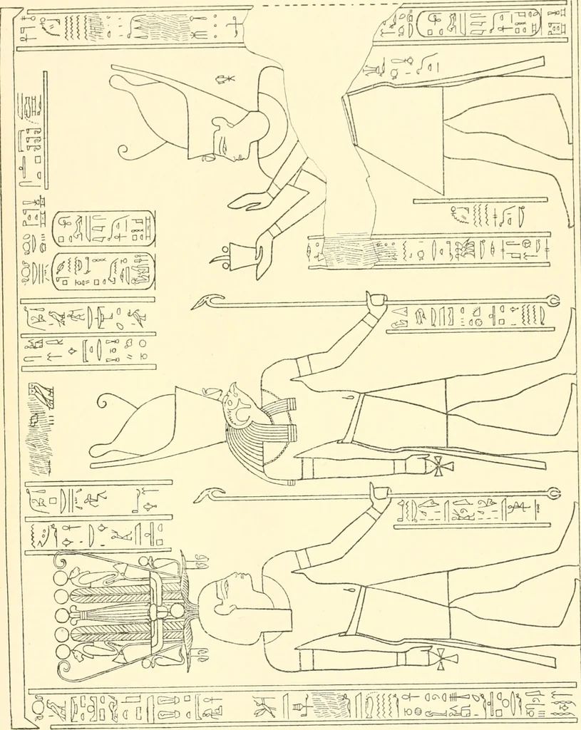 An illustration from Catalogue des monuments et inscriptions de l'Égypte antique / publié sous les auspices de S.A. Abbas II Helmi par la direction générale du Service des antiquités [de l'Égypte] ; par J. de Morgan, U. Bouriant, G. Legrain, G. Jéquier, A. Barsanti, 1894, leaf 262