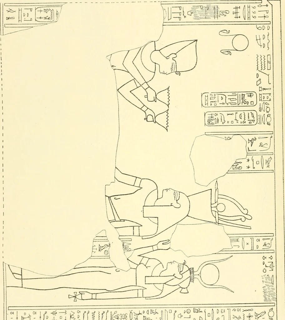 An illustration from Catalogue des monuments et inscriptions de l'Égypte antique / publié sous les auspices de S.A. Abbas II Helmi par la direction générale du Service des antiquités [de l'Égypte] ; par J. de Morgan, U. Bouriant, G. Legrain, G. Jéquier, A. Barsanti, 1894, leaf 263