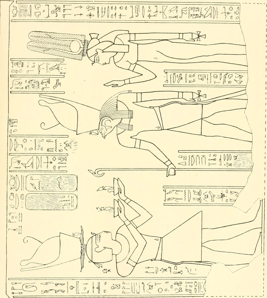 An illustration from Catalogue des monuments et inscriptions de l'Égypte antique / publié sous les auspices de S.A. Abbas II Helmi par la direction générale du Service des antiquités [de l'Égypte] ; par J. de Morgan, U. Bouriant, G. Legrain, G. Jéquier, A. Barsanti, 1894, leaf 266