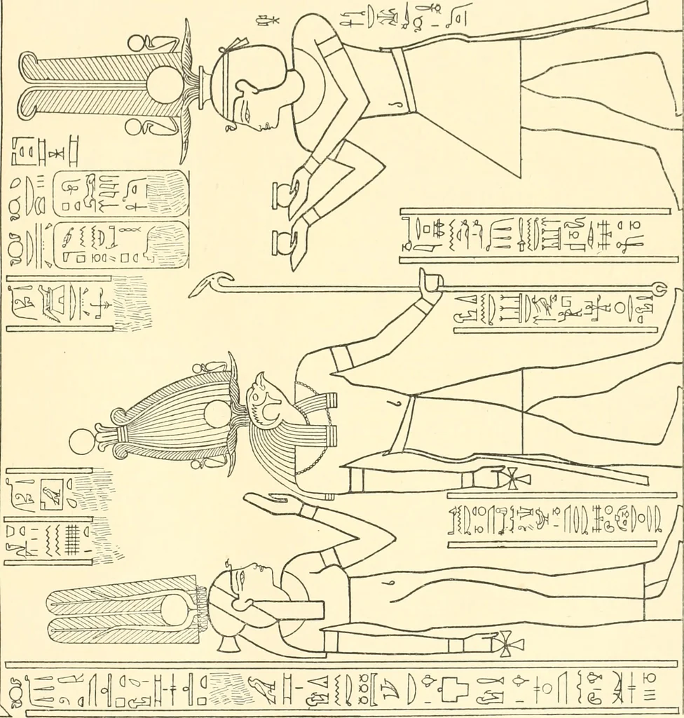 An illustration from Catalogue des monuments et inscriptions de l'Égypte antique / publié sous les auspices de S.A. Abbas II Helmi par la direction générale du Service des antiquités [de l'Égypte] ; par J. de Morgan, U. Bouriant, G. Legrain, G. Jéquier, A. Barsanti, 1894, leaf 268