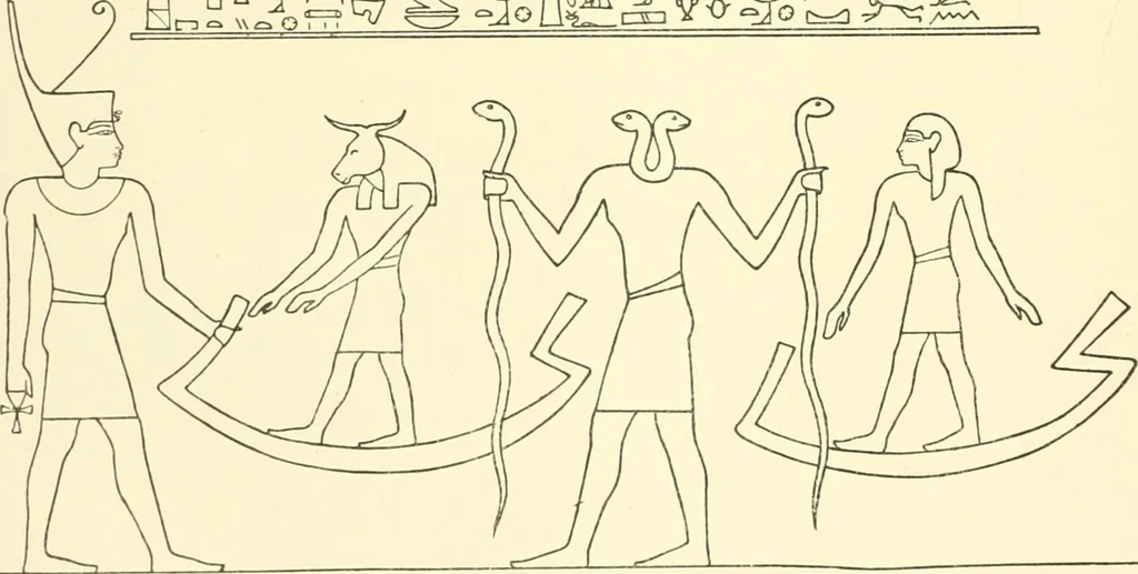 An illustration from Catalogue des monuments et inscriptions de l'Égypte antique / publié sous les auspices de S.A. Abbas II Helmi par la direction générale du Service des antiquités [de l'Égypte] ; par J. de Morgan, U. Bouriant, G. Legrain, G. Jéquier, A. Barsanti, 1894, leaf 275