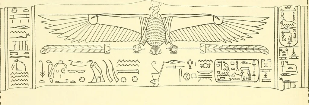 An illustration from Catalogue des monuments et inscriptions de l'Égypte antique / publié sous les auspices de S.A. Abbas II Helmi par la direction générale du Service des antiquités [de l'Égypte] ; par J. de Morgan, U. Bouriant, G. Legrain, G. Jéquier, A. Barsanti, 1894, leaf 283