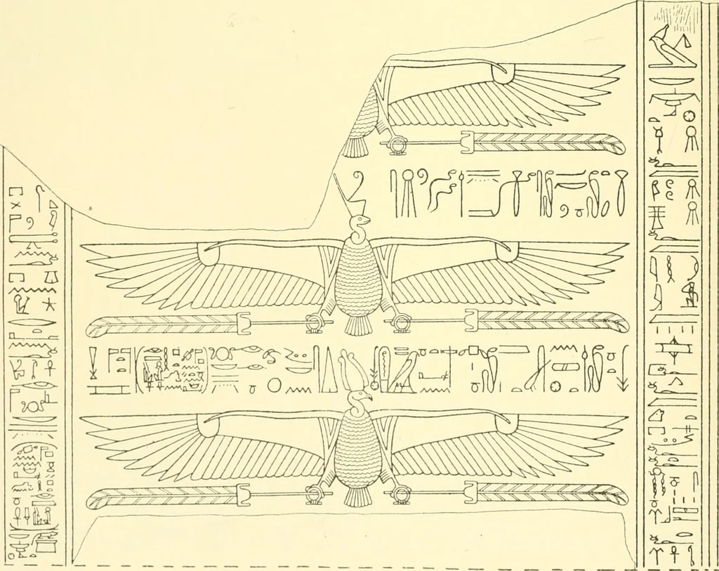 An illustration from Catalogue des monuments et inscriptions de l'Égypte antique / publié sous les auspices de S.A. Abbas II Helmi par la direction générale du Service des antiquités [de l'Égypte] ; par J. de Morgan, U. Bouriant, G. Legrain, G. Jéquier, A. Barsanti, 1894, leaf 285