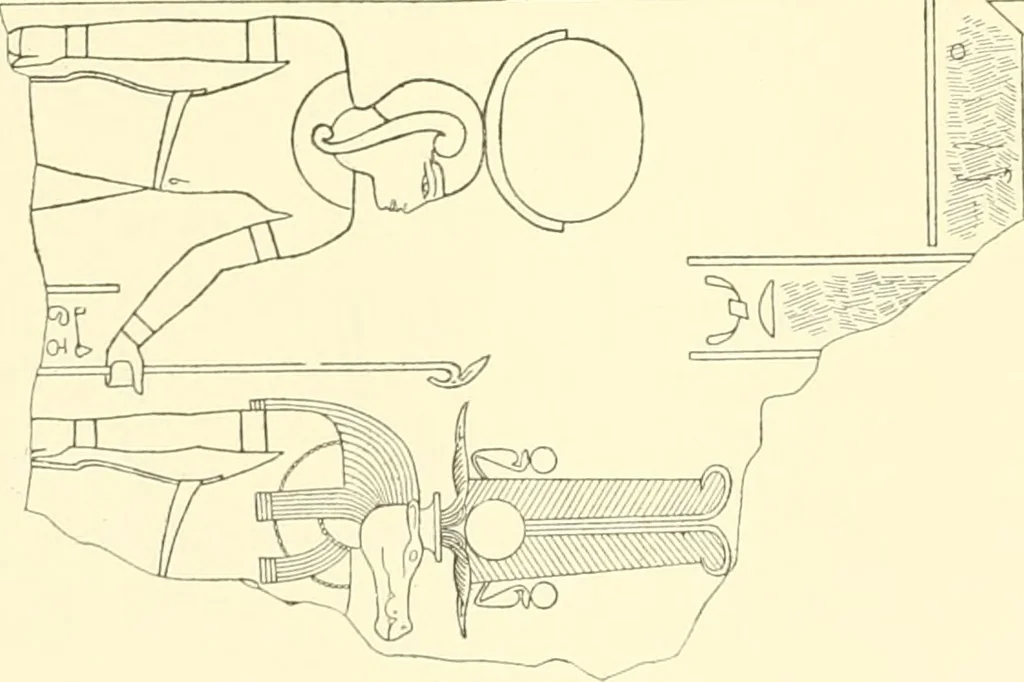 An illustration from Catalogue des monuments et inscriptions de l'Égypte antique / publié sous les auspices de S.A. Abbas II Helmi par la direction générale du Service des antiquités [de l'Égypte] ; par J. de Morgan, U. Bouriant, G. Legrain, G. Jéquier, A. Barsanti, 1894, leaf 289