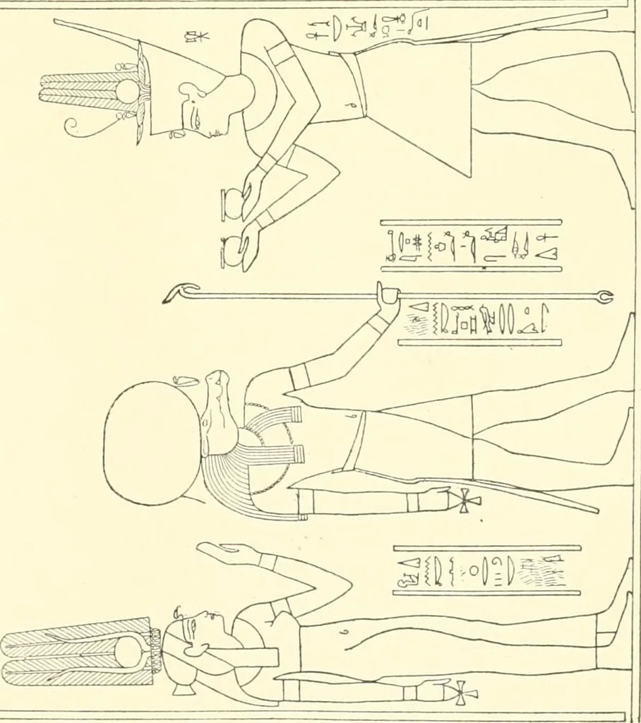 An illustration from Catalogue des monuments et inscriptions de l'Égypte antique / publié sous les auspices de S.A. Abbas II Helmi par la direction générale du Service des antiquités [de l'Égypte] ; par J. de Morgan, U. Bouriant, G. Legrain, G. Jéquier, A. Barsanti, 1894, leaf 290