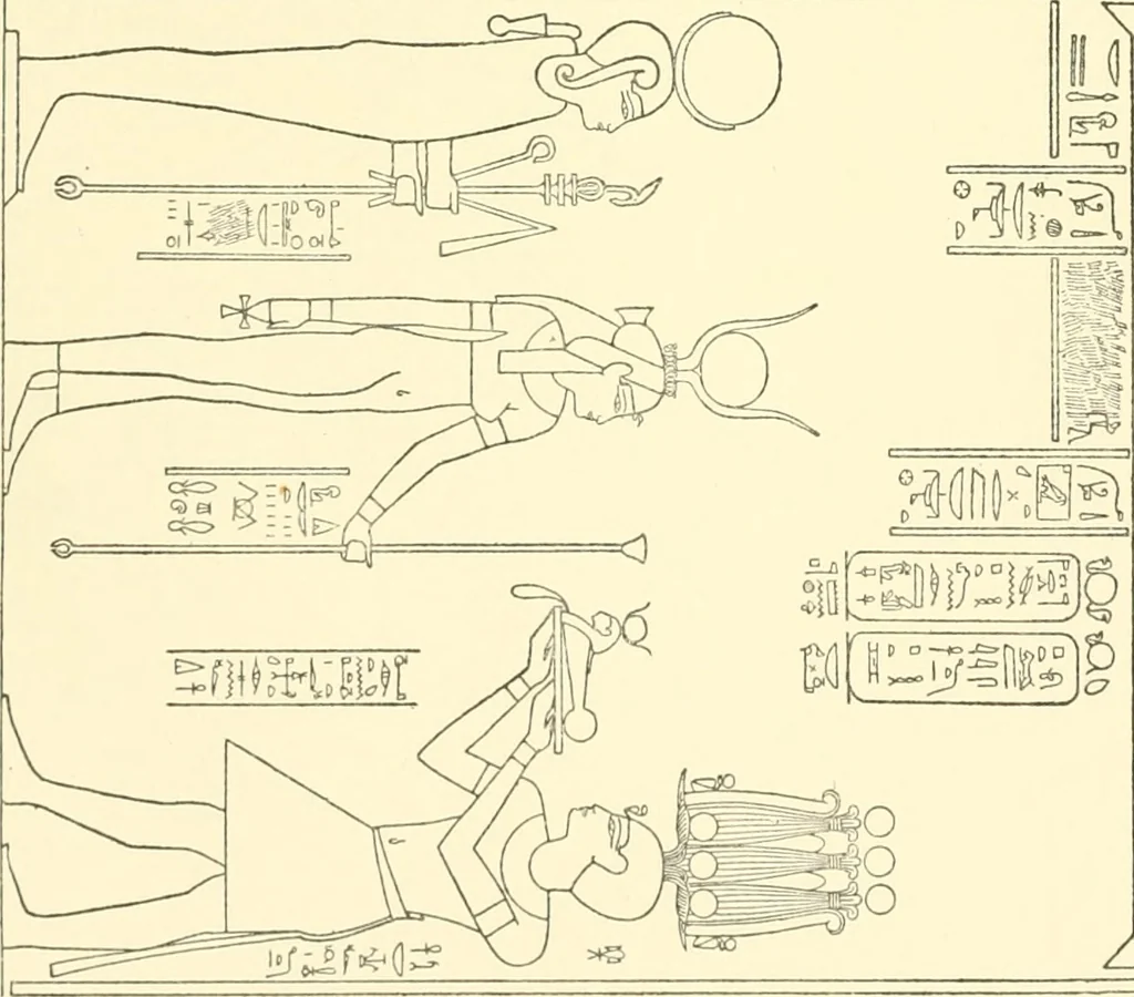 An illustration from Catalogue des monuments et inscriptions de l'Égypte antique / publié sous les auspices de S.A. Abbas II Helmi par la direction générale du Service des antiquités [de l'Égypte] ; par J. de Morgan, U. Bouriant, G. Legrain, G. Jéquier, A. Barsanti, 1894, leaf 291