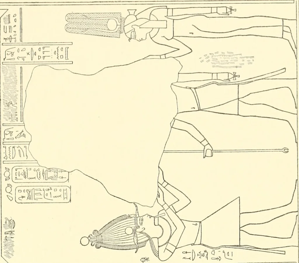 An illustration from Catalogue des monuments et inscriptions de l'Égypte antique / publié sous les auspices de S.A. Abbas II Helmi par la direction générale du Service des antiquités [de l'Égypte] ; par J. de Morgan, U. Bouriant, G. Legrain, G. Jéquier, A. Barsanti, 1894, leaf 292
