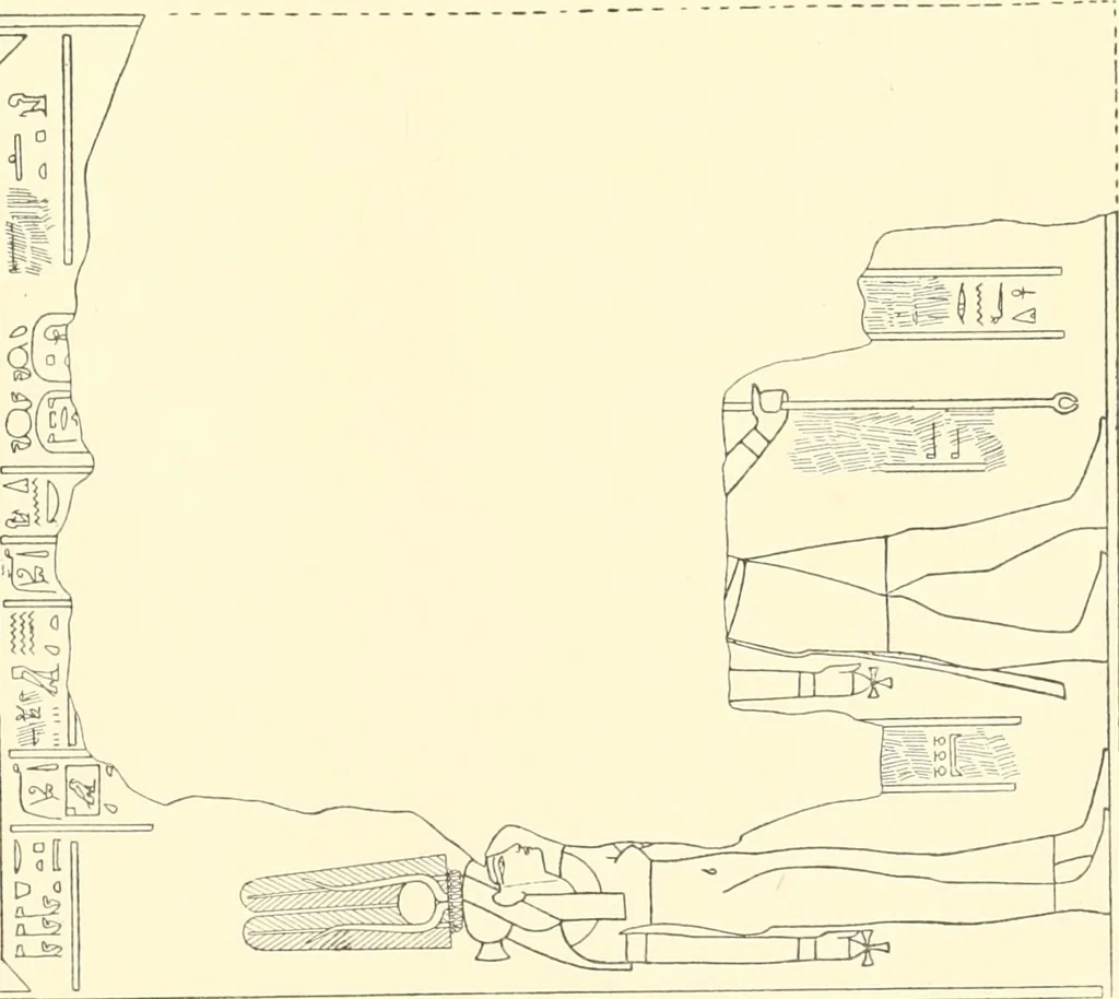 An illustration from Catalogue des monuments et inscriptions de l'Égypte antique / publié sous les auspices de S.A. Abbas II Helmi par la direction générale du Service des antiquités [de l'Égypte] ; par J. de Morgan, U. Bouriant, G. Legrain, G. Jéquier, A. Barsanti, 1894, leaf 292