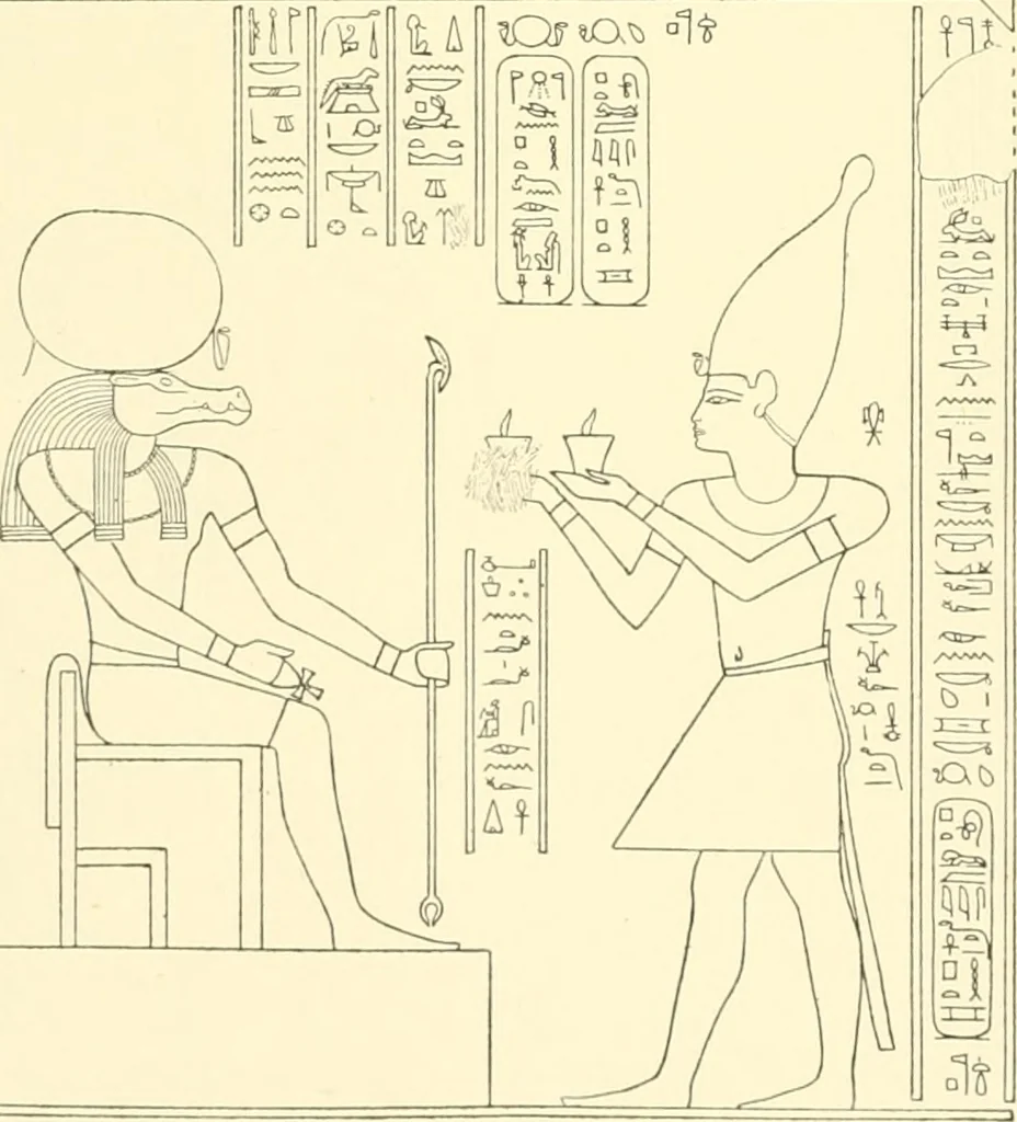 An illustration from Catalogue des monuments et inscriptions de l'Égypte antique / publié sous les auspices de S.A. Abbas II Helmi par la direction générale du Service des antiquités [de l'Égypte] ; par J. de Morgan, U. Bouriant, G. Legrain, G. Jéquier, A. Barsanti, 1894, leaf 293