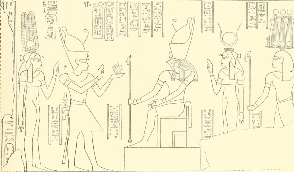An illustration from Catalogue des monuments et inscriptions de l'Égypte antique / publié sous les auspices de S.A. Abbas II Helmi par la direction générale du Service des antiquités [de l'Égypte] ; par J. de Morgan, U. Bouriant, G. Legrain, G. Jéquier, A. Barsanti, 1894, leaf 294