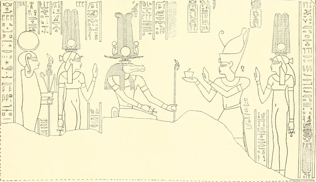 An illustration from Catalogue des monuments et inscriptions de l'Égypte antique / publié sous les auspices de S.A. Abbas II Helmi par la direction générale du Service des antiquités [de l'Égypte] ; par J. de Morgan, U. Bouriant, G. Legrain, G. Jéquier, A. Barsanti, 1894, leaf 294