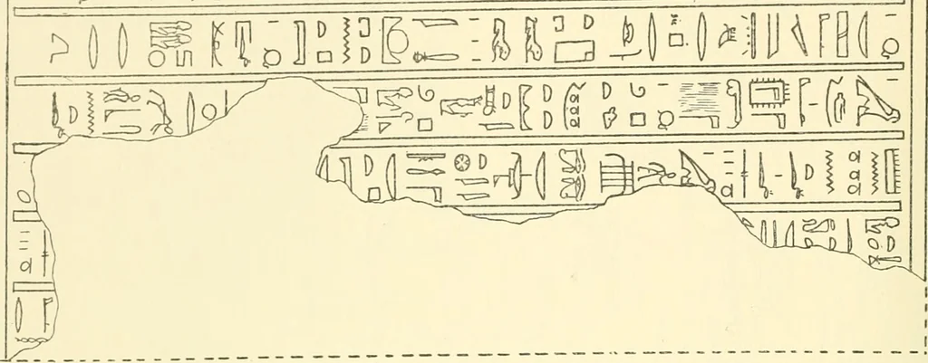 An illustration from Catalogue des monuments et inscriptions de l'Égypte antique / publié sous les auspices de S.A. Abbas II Helmi par la direction générale du Service des antiquités [de l'Égypte] ; par J. de Morgan, U. Bouriant, G. Legrain, G. Jéquier, A. Barsanti, 1894, leaf 295