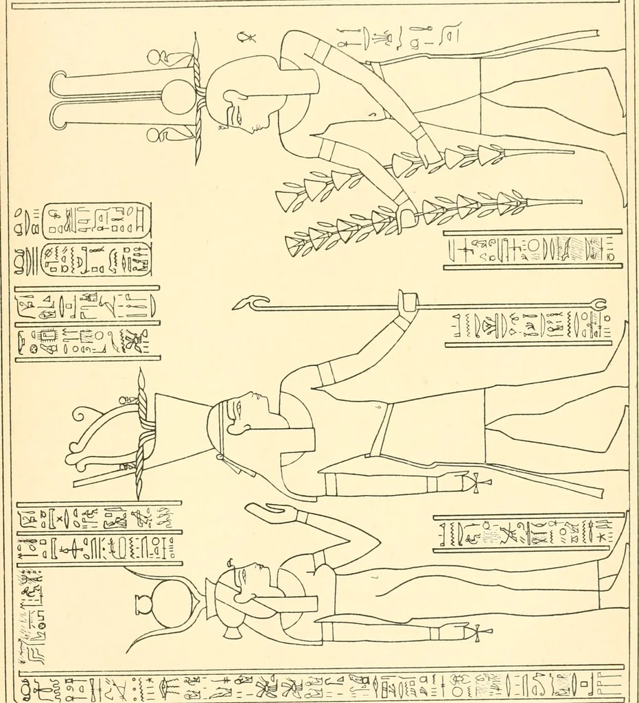 An illustration from Catalogue des monuments et inscriptions de l'Égypte antique / publié sous les auspices de S.A. Abbas II Helmi par la direction générale du Service des antiquités [de l'Égypte] ; par J. de Morgan, U. Bouriant, G. Legrain, G. Jéquier, A. Barsanti, 1894, leaf 30