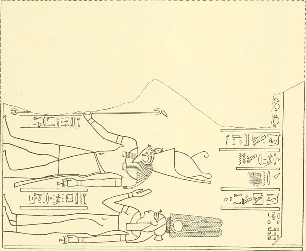 An illustration from Catalogue des monuments et inscriptions de l'Égypte antique / publié sous les auspices de S.A. Abbas II Helmi par la direction générale du Service des antiquités [de l'Égypte] ; par J. de Morgan, U. Bouriant, G. Legrain, G. Jéquier, A. Barsanti, 1894, leaf 305