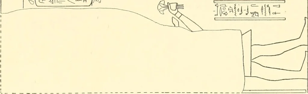 An illustration from Catalogue des monuments et inscriptions de l'Égypte antique / publié sous les auspices de S.A. Abbas II Helmi par la direction générale du Service des antiquités [de l'Égypte] ; par J. de Morgan, U. Bouriant, G. Legrain, G. Jéquier, A. Barsanti, 1894, leaf 318