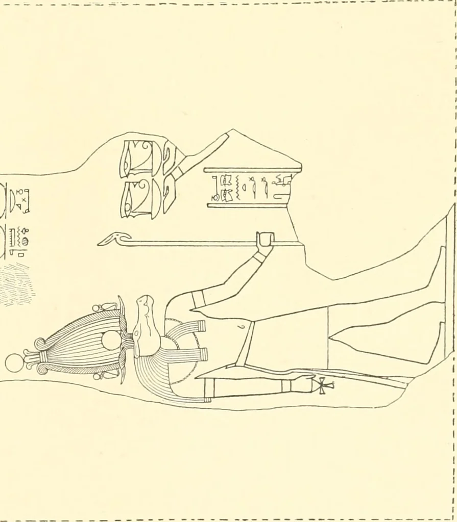 An illustration from Catalogue des monuments et inscriptions de l'Égypte antique / publié sous les auspices de S.A. Abbas II Helmi par la direction générale du Service des antiquités [de l'Égypte] ; par J. de Morgan, U. Bouriant, G. Legrain, G. Jéquier, A. Barsanti, 1894, leaf 318