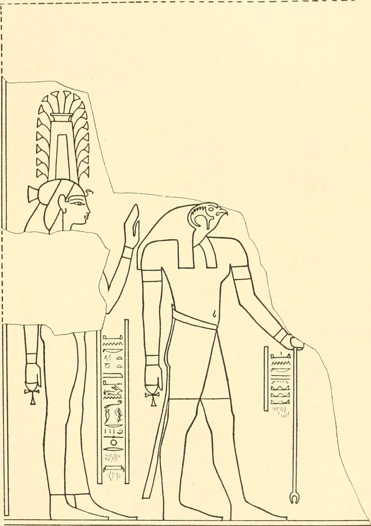 An illustration from Catalogue des monuments et inscriptions de l'Égypte antique / publié sous les auspices de S.A. Abbas II Helmi par la direction générale du Service des antiquités [de l'Égypte] ; par J. de Morgan, U. Bouriant, G. Legrain, G. Jéquier, A. Barsanti, 1894, leaf 32