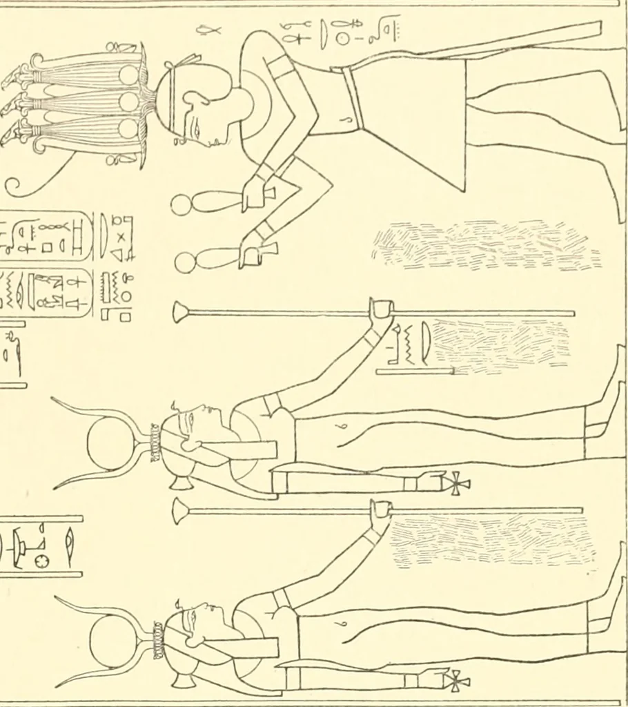 An illustration from Catalogue des monuments et inscriptions de l'Égypte antique / publié sous les auspices de S.A. Abbas II Helmi par la direction générale du Service des antiquités [de l'Égypte] ; par J. de Morgan, U. Bouriant, G. Legrain, G. Jéquier, A. Barsanti, 1894, leaf 326