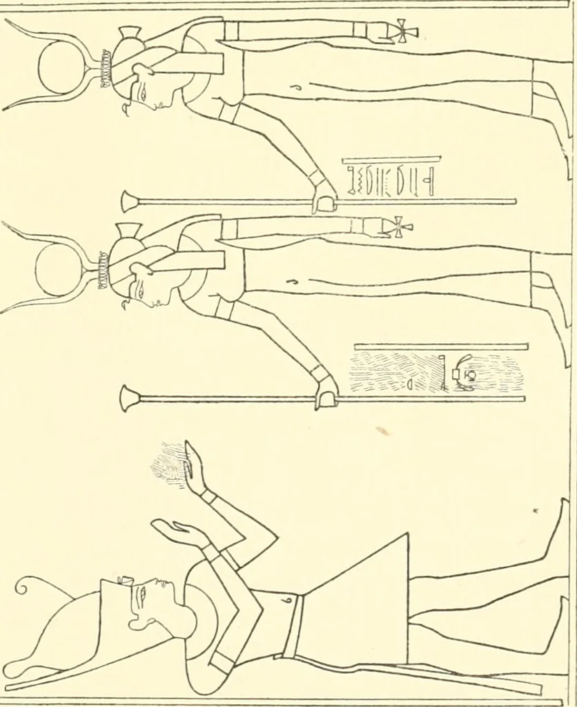 An illustration from Catalogue des monuments et inscriptions de l'Égypte antique / publié sous les auspices de S.A. Abbas II Helmi par la direction générale du Service des antiquités [de l'Égypte] ; par J. de Morgan, U. Bouriant, G. Legrain, G. Jéquier, A. Barsanti, 1894, leaf 326