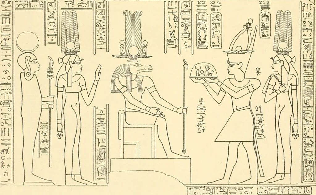 An illustration from Catalogue des monuments et inscriptions de l'Égypte antique / publié sous les auspices de S.A. Abbas II Helmi par la direction générale du Service des antiquités [de l'Égypte] ; par J. de Morgan, U. Bouriant, G. Legrain, G. Jéquier, A. Barsanti, 1894, leaf 329