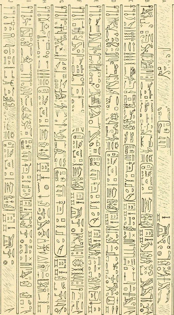 An illustration from Catalogue des monuments et inscriptions de l'Égypte antique / publié sous les auspices de S.A. Abbas II Helmi par la direction générale du Service des antiquités [de l'Égypte] ; par J. de Morgan, U. Bouriant, G. Legrain, G. Jéquier, A. Barsanti, 1894, leaf 33