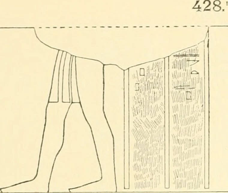 An illustration from Catalogue des monuments et inscriptions de l'Égypte antique / publié sous les auspices de S.A. Abbas II Helmi par la direction générale du Service des antiquités [de l'Égypte] ; par J. de Morgan, U. Bouriant, G. Legrain, G. Jéquier, A. Barsanti, 1894, leaf 339