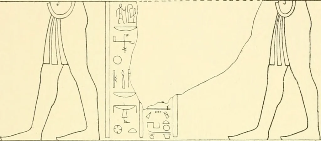 An illustration from Catalogue des monuments et inscriptions de l'Égypte antique / publié sous les auspices de S.A. Abbas II Helmi par la direction générale du Service des antiquités [de l'Égypte] ; par J. de Morgan, U. Bouriant, G. Legrain, G. Jéquier, A. Barsanti, 1894, leaf 339