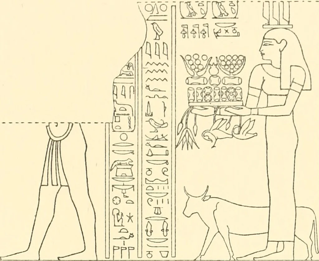 An illustration from Catalogue des monuments et inscriptions de l'Égypte antique / publié sous les auspices de S.A. Abbas II Helmi par la direction générale du Service des antiquités [de l'Égypte] ; par J. de Morgan, U. Bouriant, G. Legrain, G. Jéquier, A. Barsanti, 1894, leaf 340