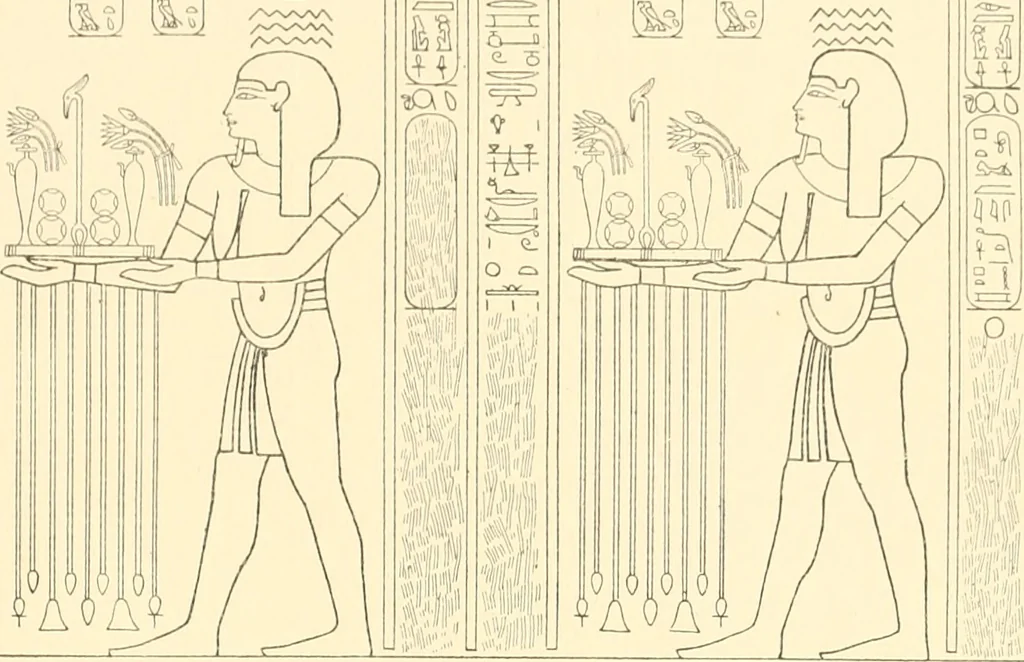 An illustration from Catalogue des monuments et inscriptions de l'Égypte antique / publié sous les auspices de S.A. Abbas II Helmi par la direction générale du Service des antiquités [de l'Égypte] ; par J. de Morgan, U. Bouriant, G. Legrain, G. Jéquier, A. Barsanti, 1894, leaf 342
