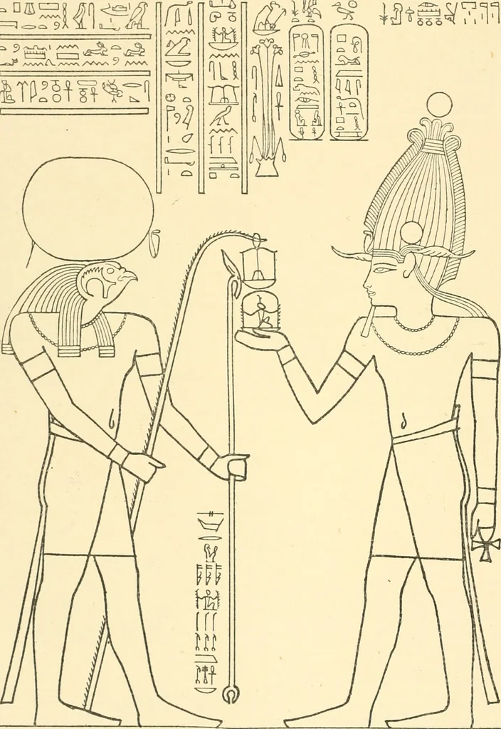 An illustration from Catalogue des monuments et inscriptions de l'Égypte antique / publié sous les auspices de S.A. Abbas II Helmi par la direction générale du Service des antiquités [de l'Égypte] ; par J. de Morgan, U. Bouriant, G. Legrain, G. Jéquier, A. Barsanti, 1894, leaf 345