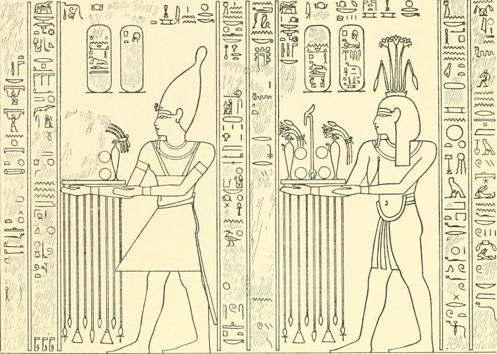An illustration from Catalogue des monuments et inscriptions de l'Égypte antique / publié sous les auspices de S.A. Abbas II Helmi par la direction générale du Service des antiquités [de l'Égypte] ; par J. de Morgan, U. Bouriant, G. Legrain, G. Jéquier, A. Barsanti, 1894, leaf 35