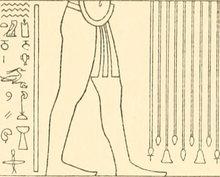 An illustration from Catalogue des monuments et inscriptions de l'Égypte antique / publié sous les auspices de S.A. Abbas II Helmi par la direction générale du Service des antiquités [de l'Égypte] ; par J. de Morgan, U. Bouriant, G. Legrain, G. Jéquier, A. Barsanti, 1894, leaf 356