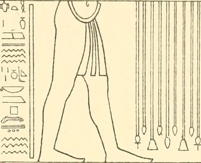 An illustration from Catalogue des monuments et inscriptions de l'Égypte antique / publié sous les auspices de S.A. Abbas II Helmi par la direction générale du Service des antiquités [de l'Égypte] ; par J. de Morgan, U. Bouriant, G. Legrain, G. Jéquier, A. Barsanti, 1894, leaf 356