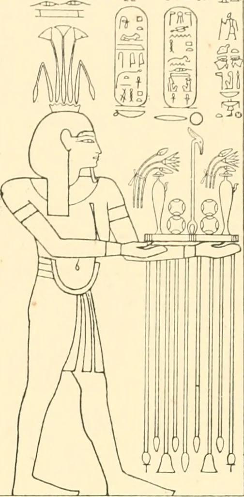 An illustration from Catalogue des monuments et inscriptions de l'Égypte antique / publié sous les auspices de S.A. Abbas II Helmi par la direction générale du Service des antiquités [de l'Égypte] ; par J. de Morgan, U. Bouriant, G. Legrain, G. Jéquier, A. Barsanti, 1894, leaf 358