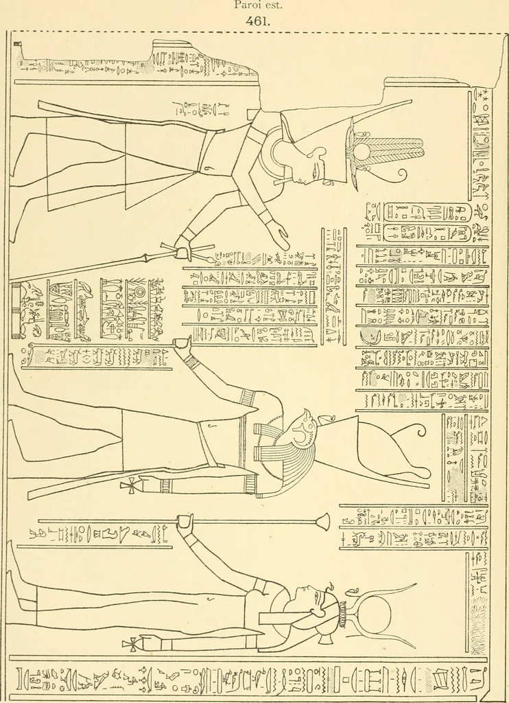 An illustration from Catalogue des monuments et inscriptions de l'Égypte antique / publié sous les auspices de S.A. Abbas II Helmi par la direction générale du Service des antiquités [de l'Égypte] ; par J. de Morgan, U. Bouriant, G. Legrain, G. Jéquier, A. Barsanti, 1894, leaf 361