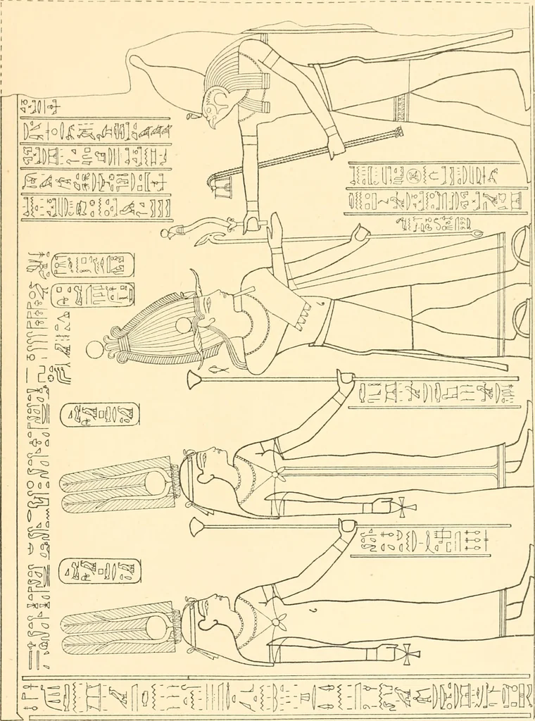 An illustration from Catalogue des monuments et inscriptions de l'Égypte antique / publié sous les auspices de S.A. Abbas II Helmi par la direction générale du Service des antiquités [de l'Égypte] ; par J. de Morgan, U. Bouriant, G. Legrain, G. Jéquier, A. Barsanti, 1894, leaf 362