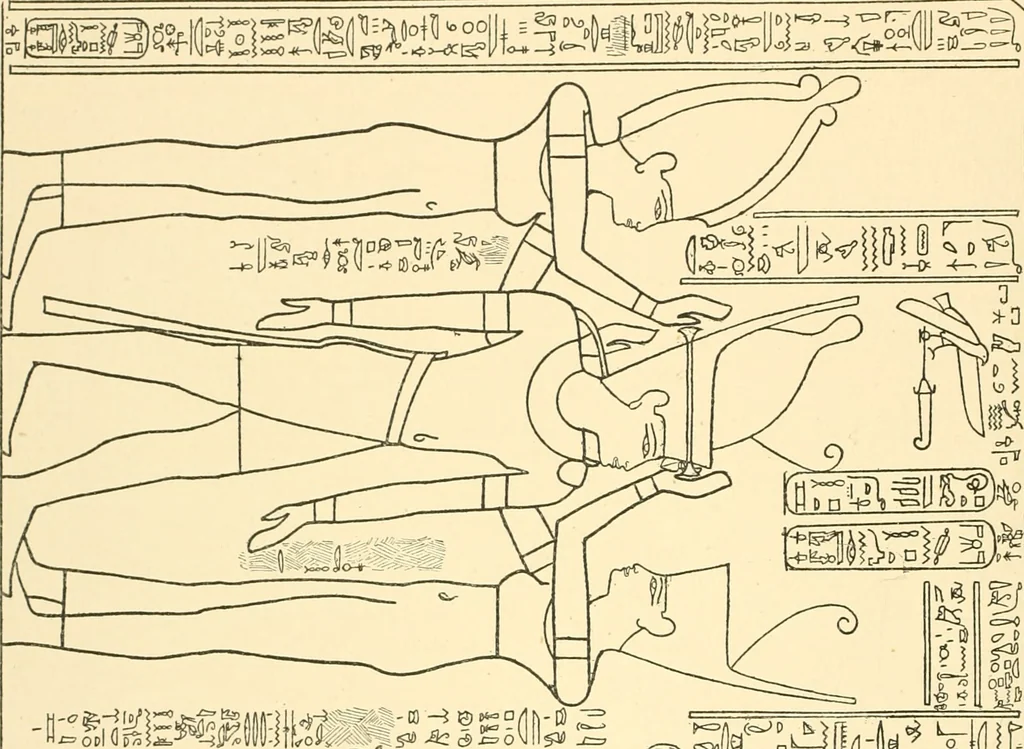 An illustration from Catalogue des monuments et inscriptions de l'Égypte antique / publié sous les auspices de S.A. Abbas II Helmi par la direction générale du Service des antiquités [de l'Égypte] ; par J. de Morgan, U. Bouriant, G. Legrain, G. Jéquier, A. Barsanti, 1894, leaf 363