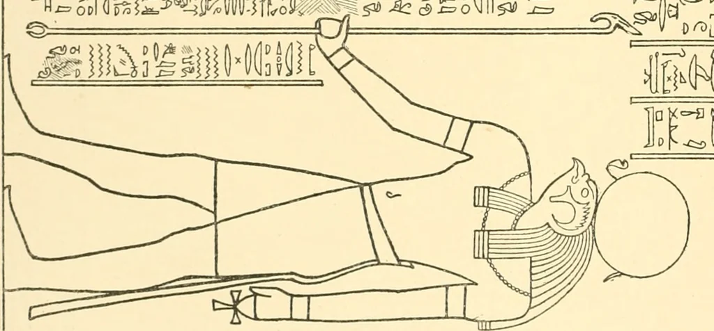 An illustration from Catalogue des monuments et inscriptions de l'Égypte antique / publié sous les auspices de S.A. Abbas II Helmi par la direction générale du Service des antiquités [de l'Égypte] ; par J. de Morgan, U. Bouriant, G. Legrain, G. Jéquier, A. Barsanti, 1894, leaf 363