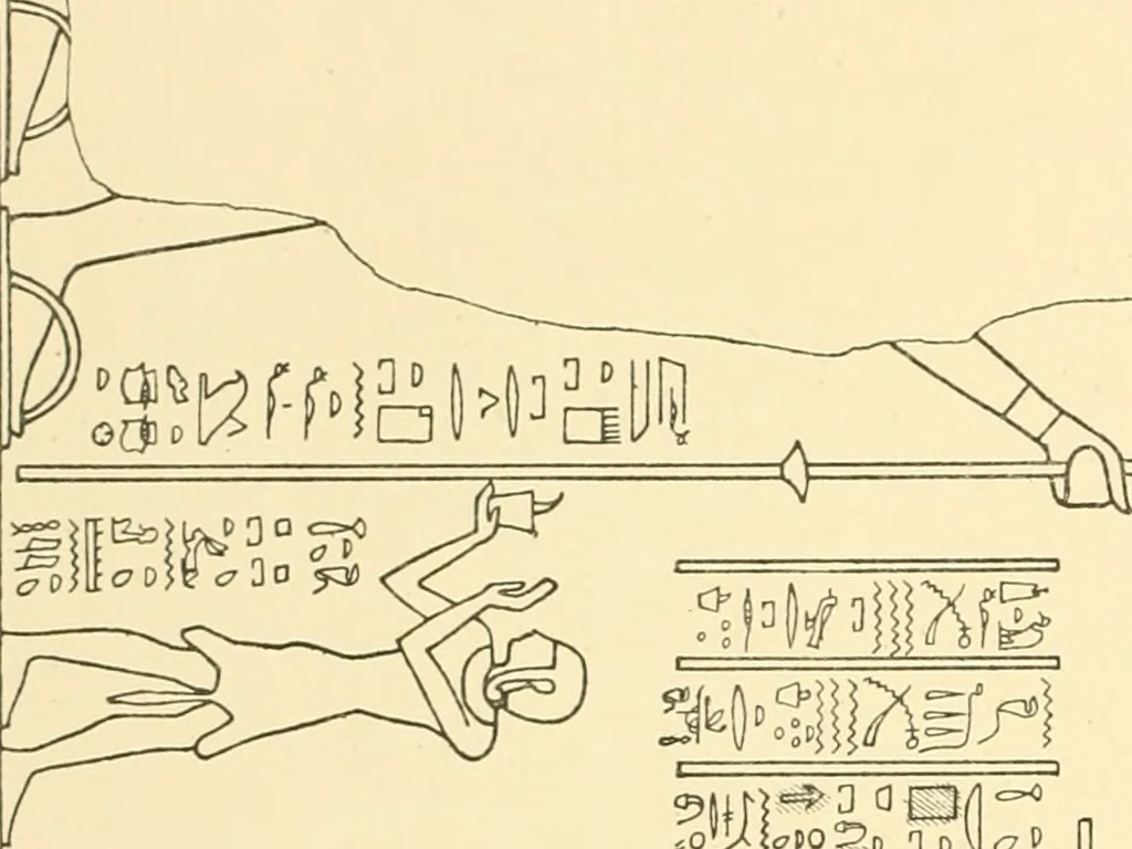An illustration from Catalogue des monuments et inscriptions de l'Égypte antique / publié sous les auspices de S.A. Abbas II Helmi par la direction générale du Service des antiquités [de l'Égypte] ; par J. de Morgan, U. Bouriant, G. Legrain, G. Jéquier, A. Barsanti, 1894, leaf 365