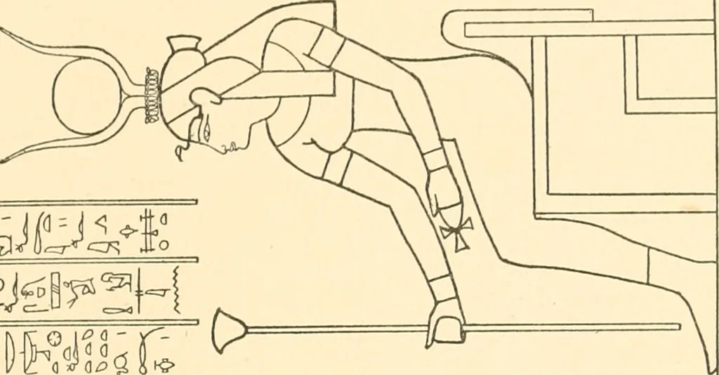 An illustration from Catalogue des monuments et inscriptions de l'Égypte antique / publié sous les auspices de S.A. Abbas II Helmi par la direction générale du Service des antiquités [de l'Égypte] ; par J. de Morgan, U. Bouriant, G. Legrain, G. Jéquier, A. Barsanti, 1894, leaf 366