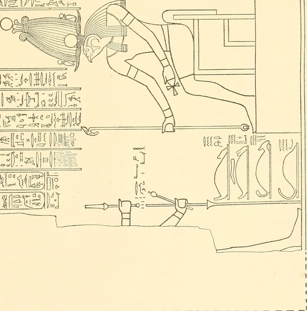 An illustration from Catalogue des monuments et inscriptions de l'Égypte antique / publié sous les auspices de S.A. Abbas II Helmi par la direction générale du Service des antiquités [de l'Égypte] ; par J. de Morgan, U. Bouriant, G. Legrain, G. Jéquier, A. Barsanti, 1894, leaf 366