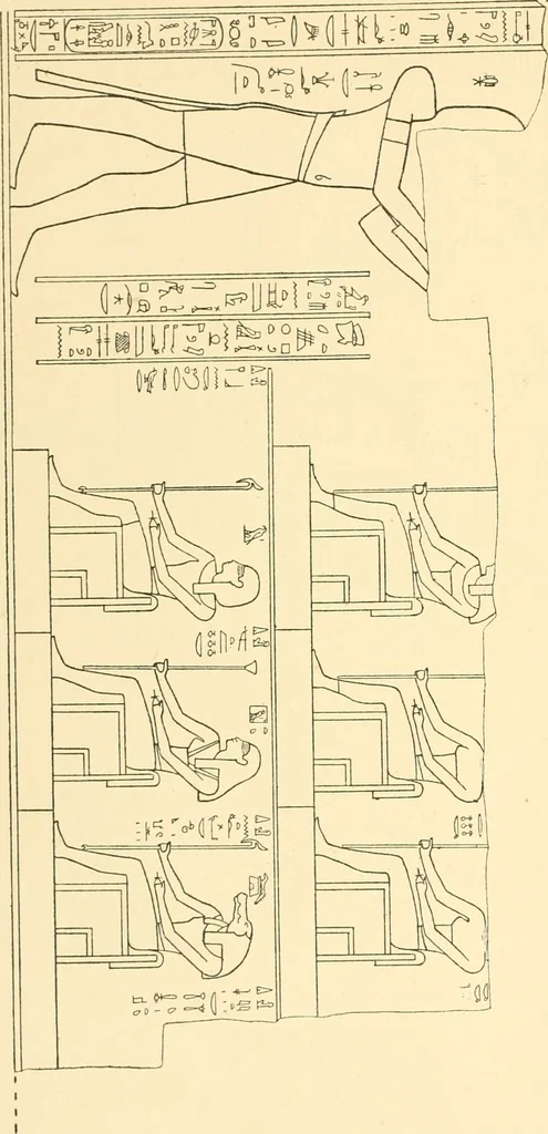 An illustration from Catalogue des monuments et inscriptions de l'Égypte antique / publié sous les auspices de S.A. Abbas II Helmi par la direction générale du Service des antiquités [de l'Égypte] ; par J. de Morgan, U. Bouriant, G. Legrain, G. Jéquier, A. Barsanti, 1894, leaf 367