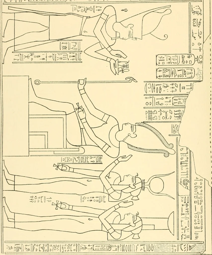 An illustration from Catalogue des monuments et inscriptions de l'Égypte antique / publié sous les auspices de S.A. Abbas II Helmi par la direction générale du Service des antiquités [de l'Égypte] ; par J. de Morgan, U. Bouriant, G. Legrain, G. Jéquier, A. Barsanti, 1894, leaf 369