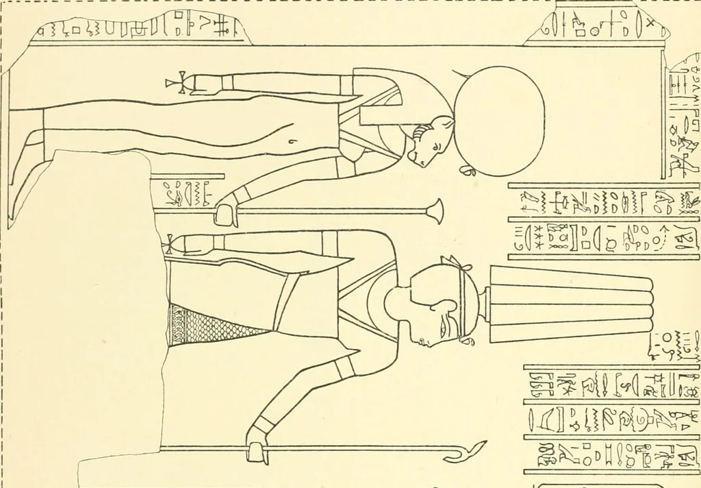 An illustration from Catalogue des monuments et inscriptions de l'Égypte antique / publié sous les auspices de S.A. Abbas II Helmi par la direction générale du Service des antiquités [de l'Égypte] ; par J. de Morgan, U. Bouriant, G. Legrain, G. Jéquier, A. Barsanti, 1894, leaf 37