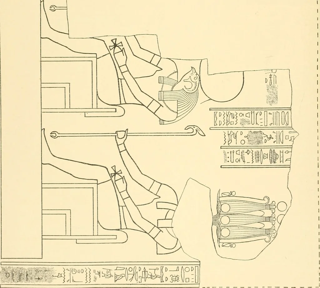 An illustration from Catalogue des monuments et inscriptions de l'Égypte antique / publié sous les auspices de S.A. Abbas II Helmi par la direction générale du Service des antiquités [de l'Égypte] ; par J. de Morgan, U. Bouriant, G. Legrain, G. Jéquier, A. Barsanti, 1894, leaf 371