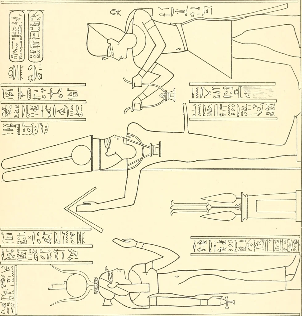An illustration from Catalogue des monuments et inscriptions de l'Égypte antique / publié sous les auspices de S.A. Abbas II Helmi par la direction générale du Service des antiquités [de l'Égypte] ; par J. de Morgan, U. Bouriant, G. Legrain, G. Jéquier, A. Barsanti, 1894, leaf 38